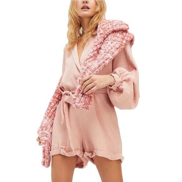 FREE PEOPLE women’s medium Emeri Romper - Coral Almond - Picture 1 of 7